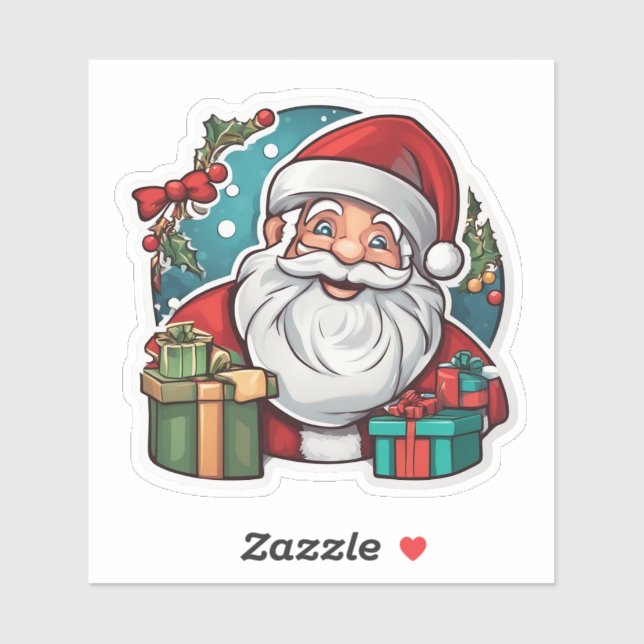 Santa Claus with Gifts -  Sticker (Sheet)