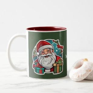 Santa Claus with Gifts - Two-Tone Coffee Mug