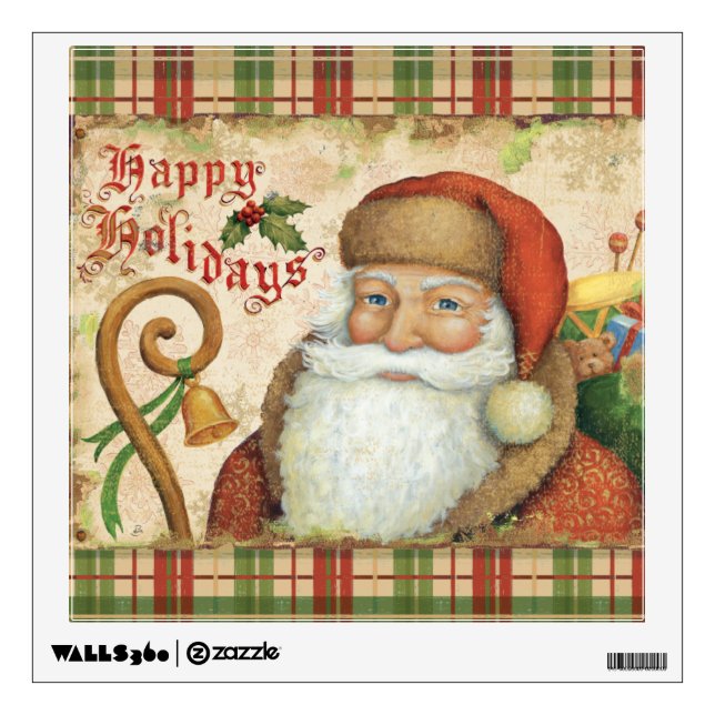 Santa Claus with Gifts Wall Sticker (Front)