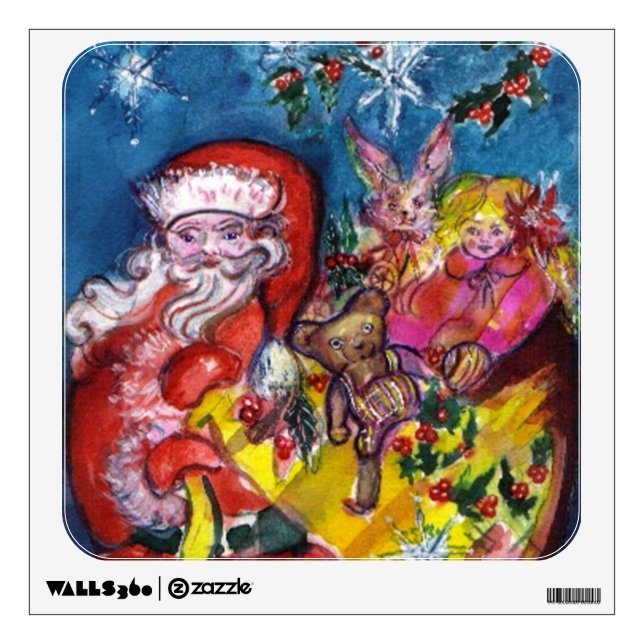 SANTA CLAUS WITH GIFTS WALL STICKER (Front)