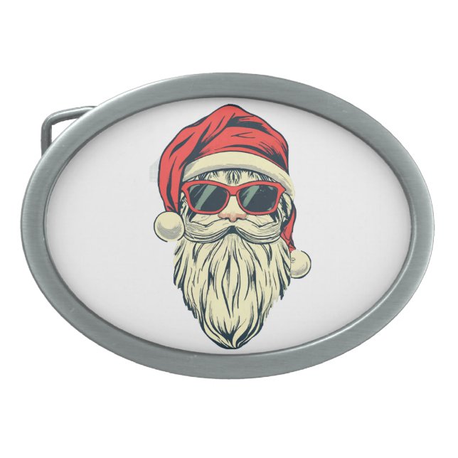 santa claus with glasses belt buckle (Front)