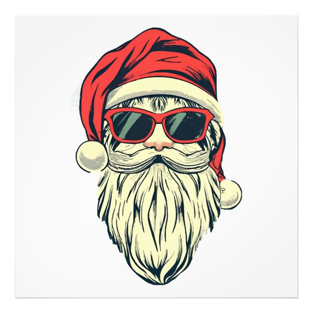 santa claus with glasses photo print (Front)