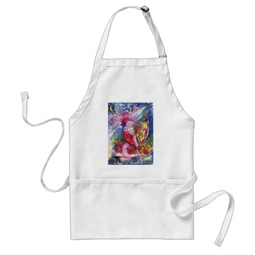 SANTA CLAUS WITH HARP ADULT APRON