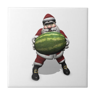 Santa Claus With Huge Watermelon Tile