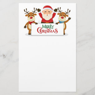 Santa Claus with is reindeer Stationery