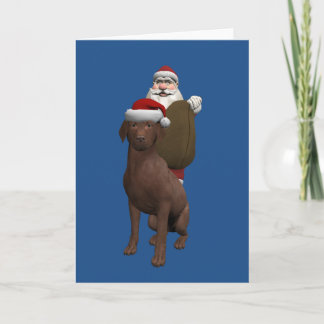 Santa Claus With Labrador Holiday Card