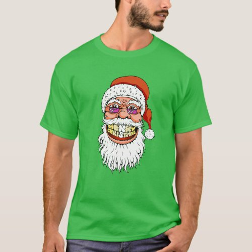 santa claus with merry christmas smile T_Shirt