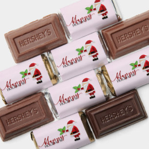 Santa Claus with Mistletoe Christmas Candy Wrapper Hershey's Miniatures