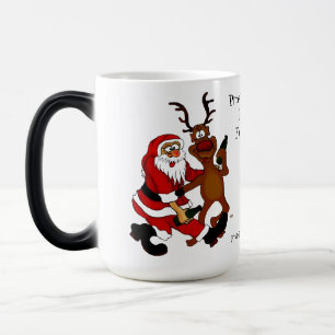Santa Claus with moose - frohes Fest Color Morph Mug