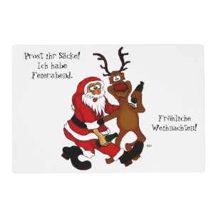 Santa Claus with moose - frohes Fest Placemat