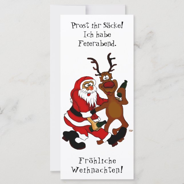 Santa Claus with moose - Happy Christmas (Front)