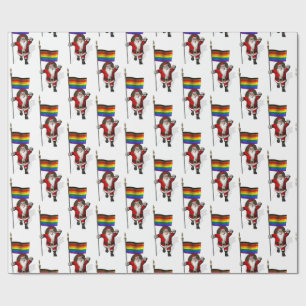 Santa Claus With Philadelphia Pride Flag Wrapping Paper