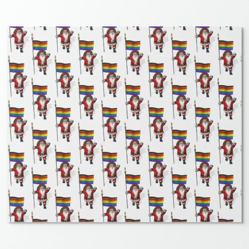 Santa Claus With Philadelphia Pride Flag Wrapping Paper