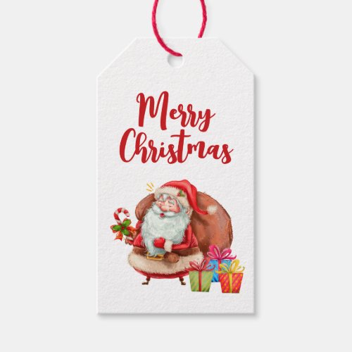 Santa Claus with Presents Gift Tags