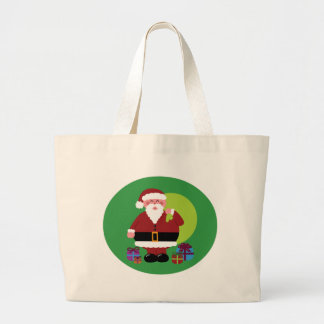 Santa Claus With Presents Large Tote Bag