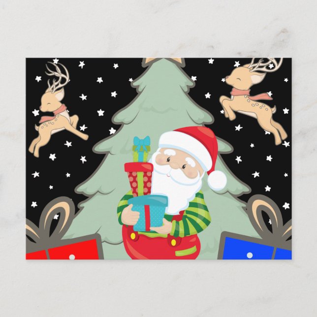 Santa Claus with Presents Postcard (Front)