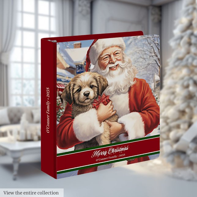 Santa Claus with Puppy Ring Binder Holiday Album (Santa Claus with Puppy Ring Binder Holiday Album)