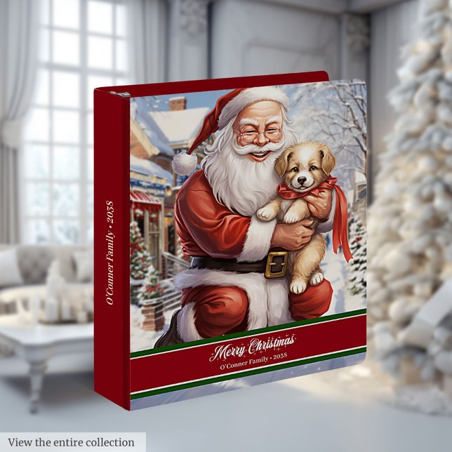 Santa Claus with Puppy Ring Binder Memory Book (Santa Claus with Puppy Ring Binder Memory Book)