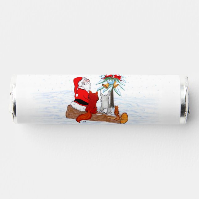 Santa Claus with Rabbit Fox and Squirrel Breath Savers® Mints (Front)