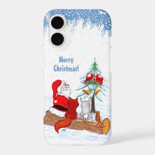 Santa Claus with Rabbit Fox and Squirrel iPhone 17 Case