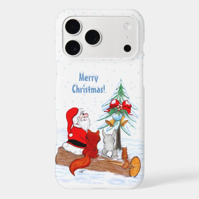 Santa Claus with Rabbit Fox and Squirrel Case-Mate iPhone Case (Back)