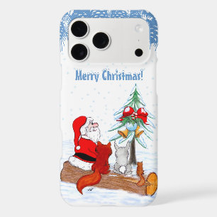 Santa Claus with Rabbit Fox and Squirrel iPhone 17 Pro Max Case