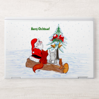 Santa Claus with Rabbit Fox and Squirrel HP Laptop Skin