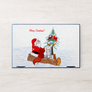 Santa Claus with Rabbit Fox and Squirrel HP Laptop Skin