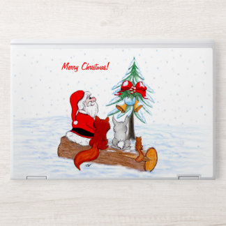 Santa Claus with Rabbit Fox and Squirrel HP Laptop Skin