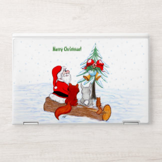 Santa Claus with Rabbit Fox and Squirrel HP Laptop Skin