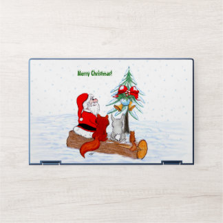 Santa Claus with Rabbit Fox and Squirrel HP Laptop Skin