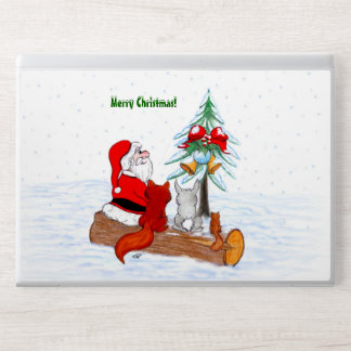 Santa Claus with Rabbit Fox and Squirrel HP Laptop Skin