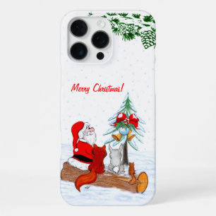 Santa Claus with Rabbit Fox and Squirrel iPhone 16 Pro Max Case