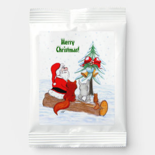 Santa Claus with Rabbit Fox and Squirrel Lemonade Drink Mix