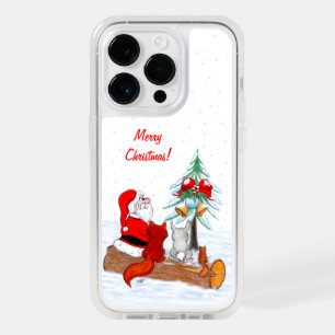 Santa Claus with Rabbit Fox and Squirrel OtterBox iPhone 14 Pro Case