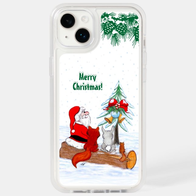 Santa Claus with Rabbit Fox and Squirrel Otterbox iPhone Case (Back)