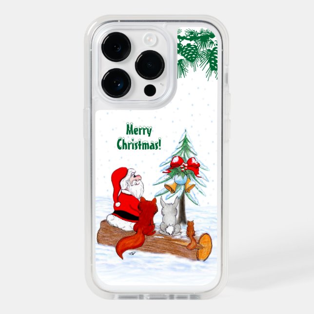 Santa Claus with Rabbit Fox and Squirrel Otterbox iPhone Case (Back)
