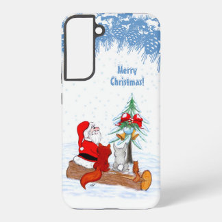 Santa Claus with Rabbit Fox and Squirrel Samsung Galaxy S22+ Case