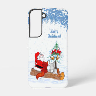 Santa Claus with Rabbit Fox and Squirrel Samsung Galaxy S22 Case