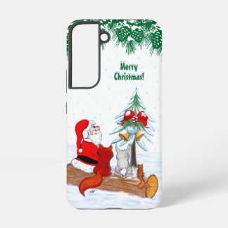 Santa Claus with Rabbit Fox and Squirrel Samsung Galaxy S22 Case