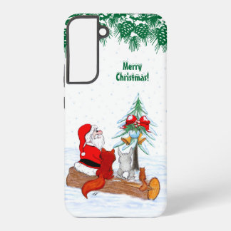 Santa Claus with Rabbit Fox and Squirrel Samsung Galaxy S22+ Case