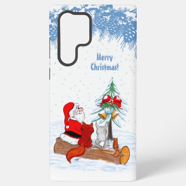 Santa Claus with Rabbit Fox and Squirrel Samsung Galaxy Case (Back)