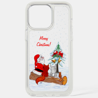 Santa Claus with Rabbit Fox and Squirrel iPhone 15 Pro Max Case