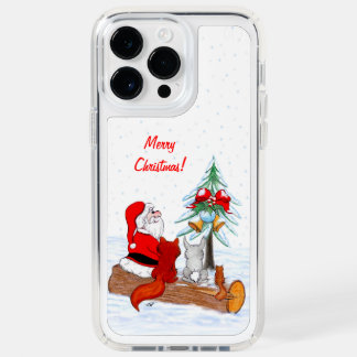 Santa Claus with Rabbit Fox and Squirrel Speck iPhone 14 Pro Max Case