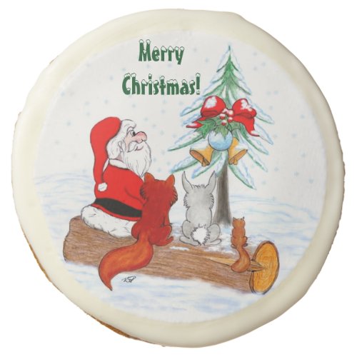 Santa Claus with Rabbit Fox and Squirrel Sugar Cookie