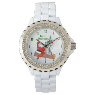 Santa Claus with Rabbit Fox and Squirrel Watch