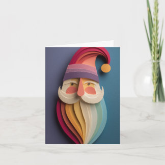 Santa Claus with rainbow-colored beard Card