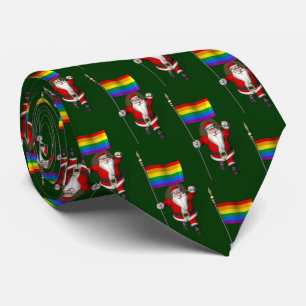 Santa Claus With Rainbow Flag Neck Tie