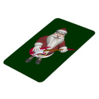 Santa Claus With Red Electric Guitar