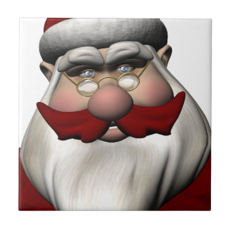 Santa Claus With Red Mustache Ceramic Tile